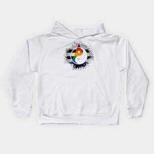 Paint Splatter LGBT Ally Pride Yin and Yang Symbol Kids Hoodie